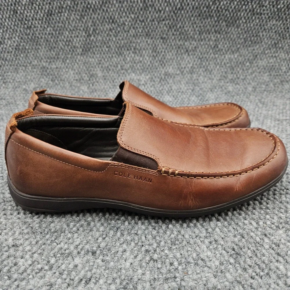 Cole Haan New Harbor Venetian Mens 11.5 Brown Leather Loafer Slip On Dress Shoes